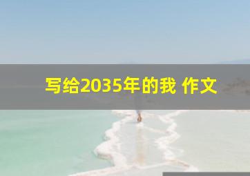 写给2035年的我 作文